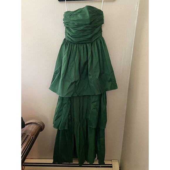 Lovers and Friends Michie Maxi Dress gown green tiered mini NWT Revolve $298 S - Picture 12 of 12